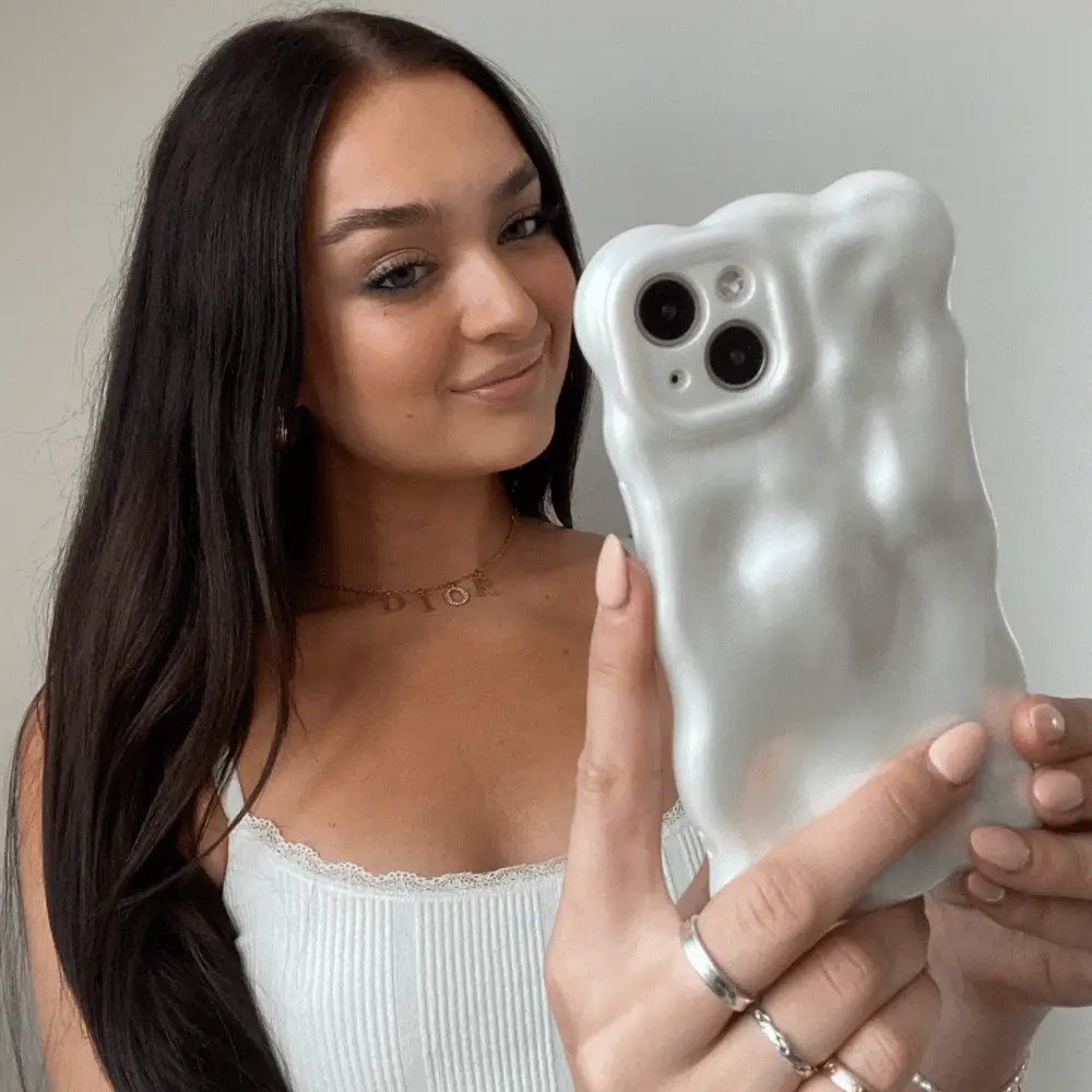 3D Pearl Phone Case - White - Image 11