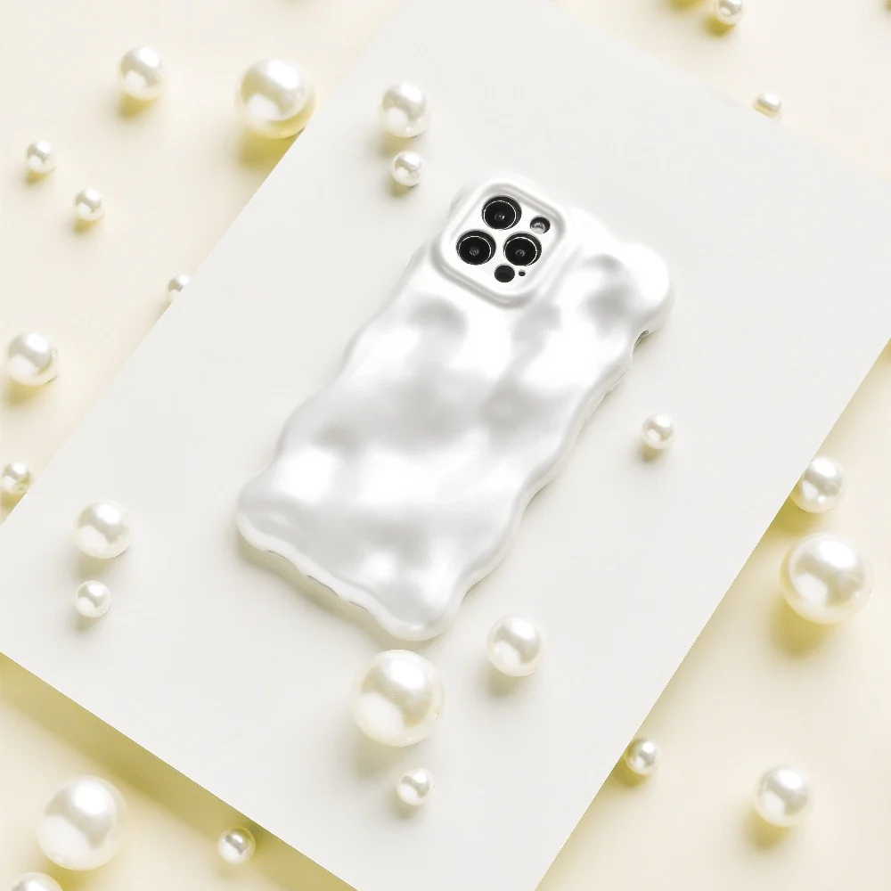 3D Pearl Phone Case - White - Image 3