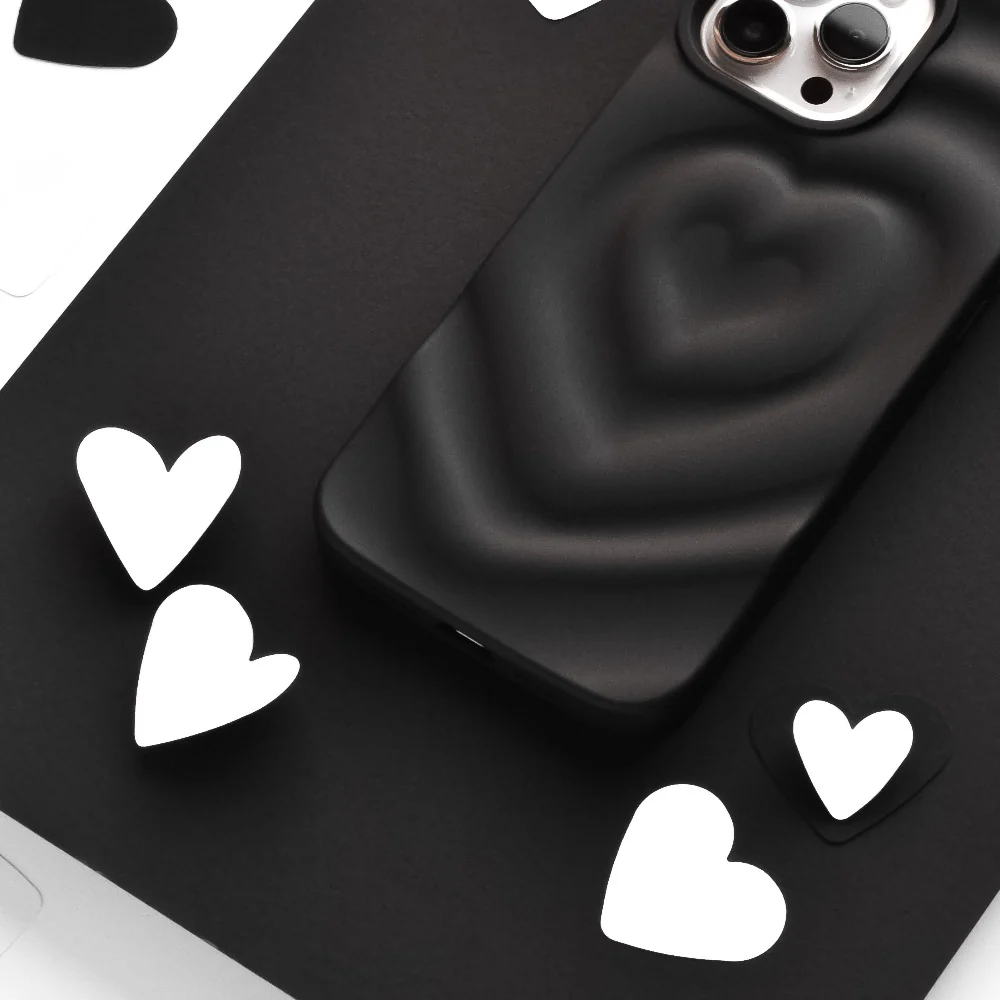Melting Heart Phone Case - Matte Black - Image 3