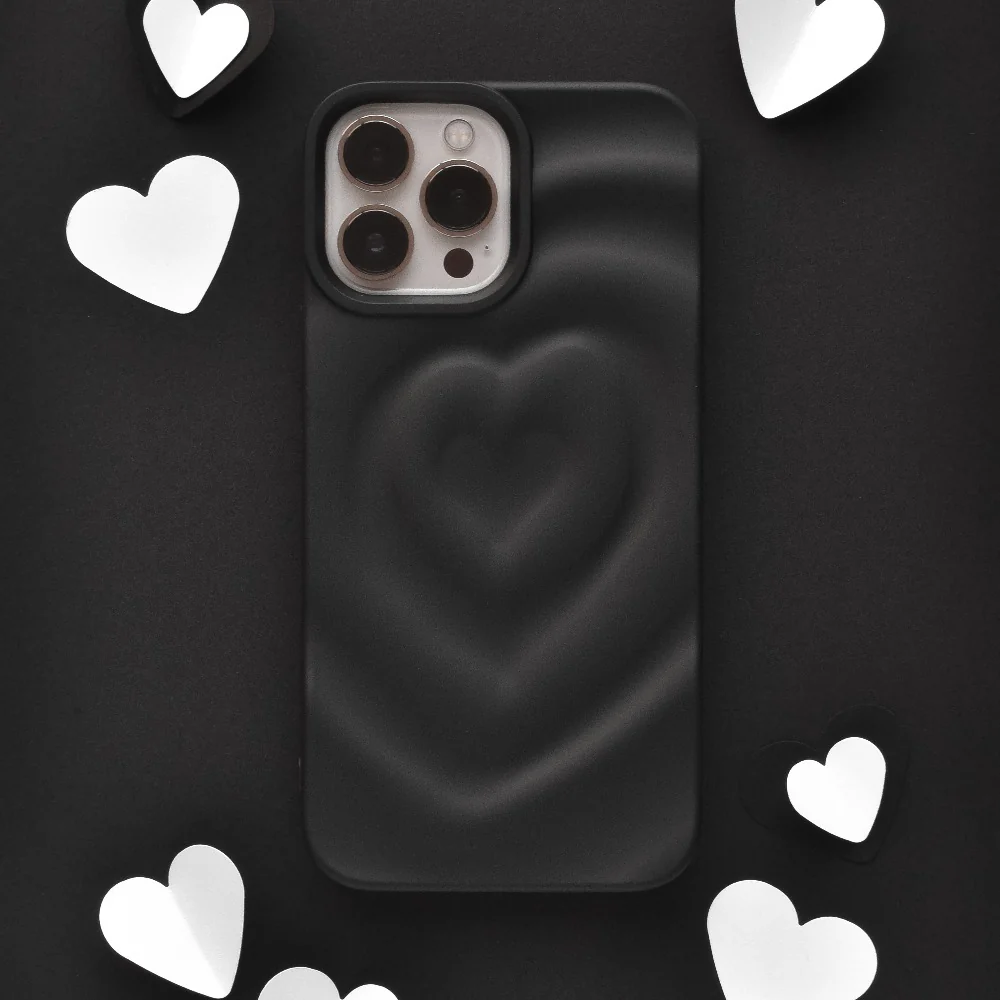 Melting Heart Phone Case - Matte Black - Image 5