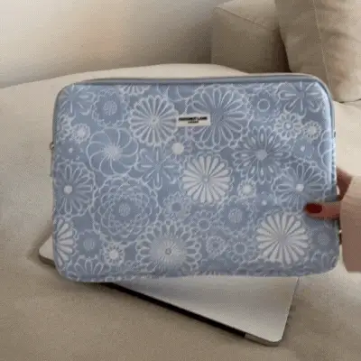 Baby Blue Flower Laptop Sleeve - Image 5