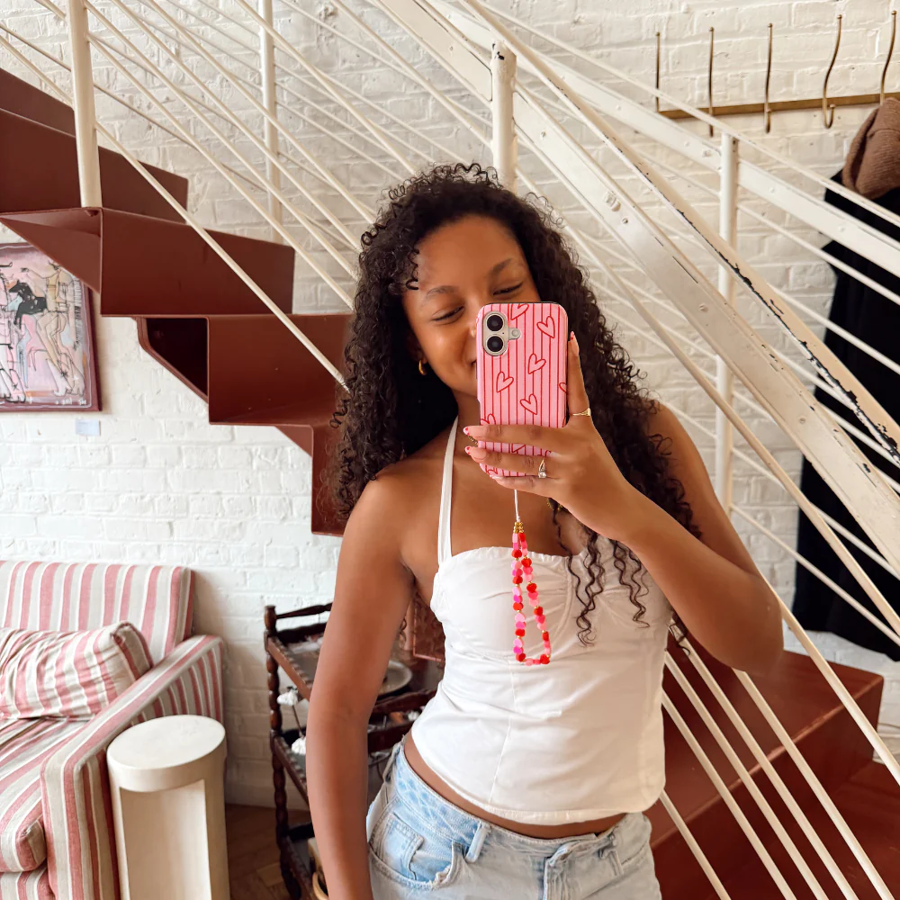 Beaded Phone Strap - Hearts - Image 3