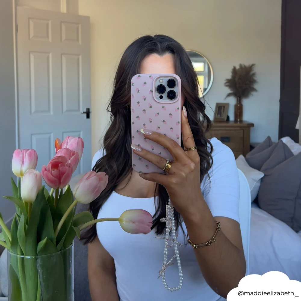 Beaded Phone Strap - Mini Cute Pearl Bows - Image 3