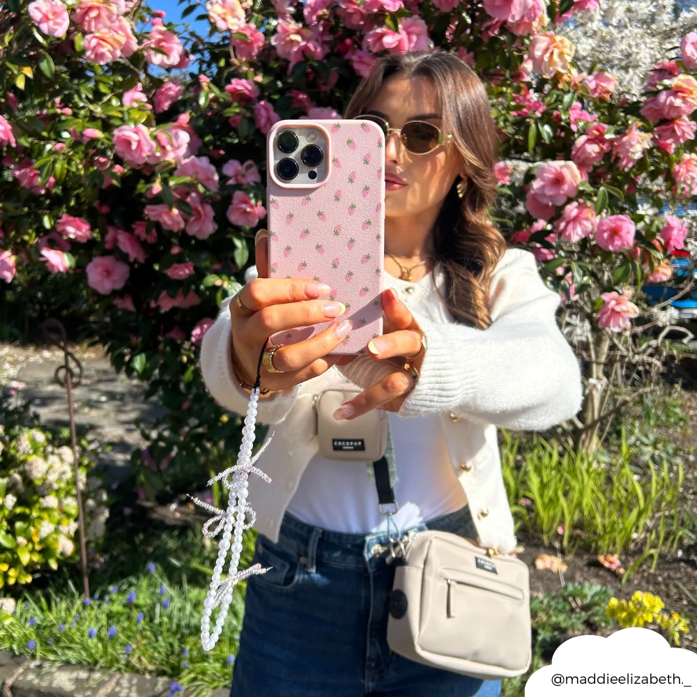 Beaded Phone Strap - Mini Cute Pearl Bows - Image 6