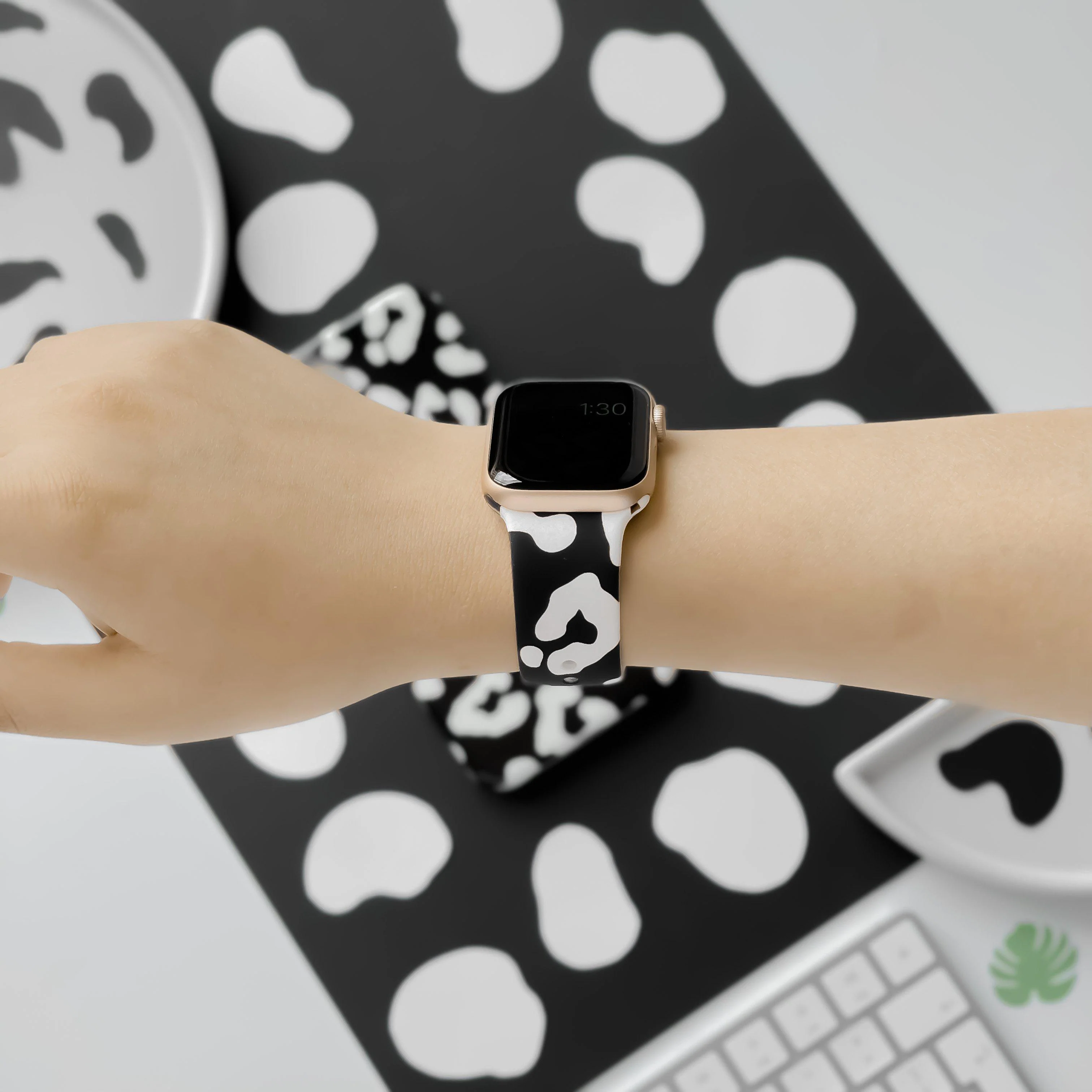 Black Leopard Apple Watch Strap - Image 6