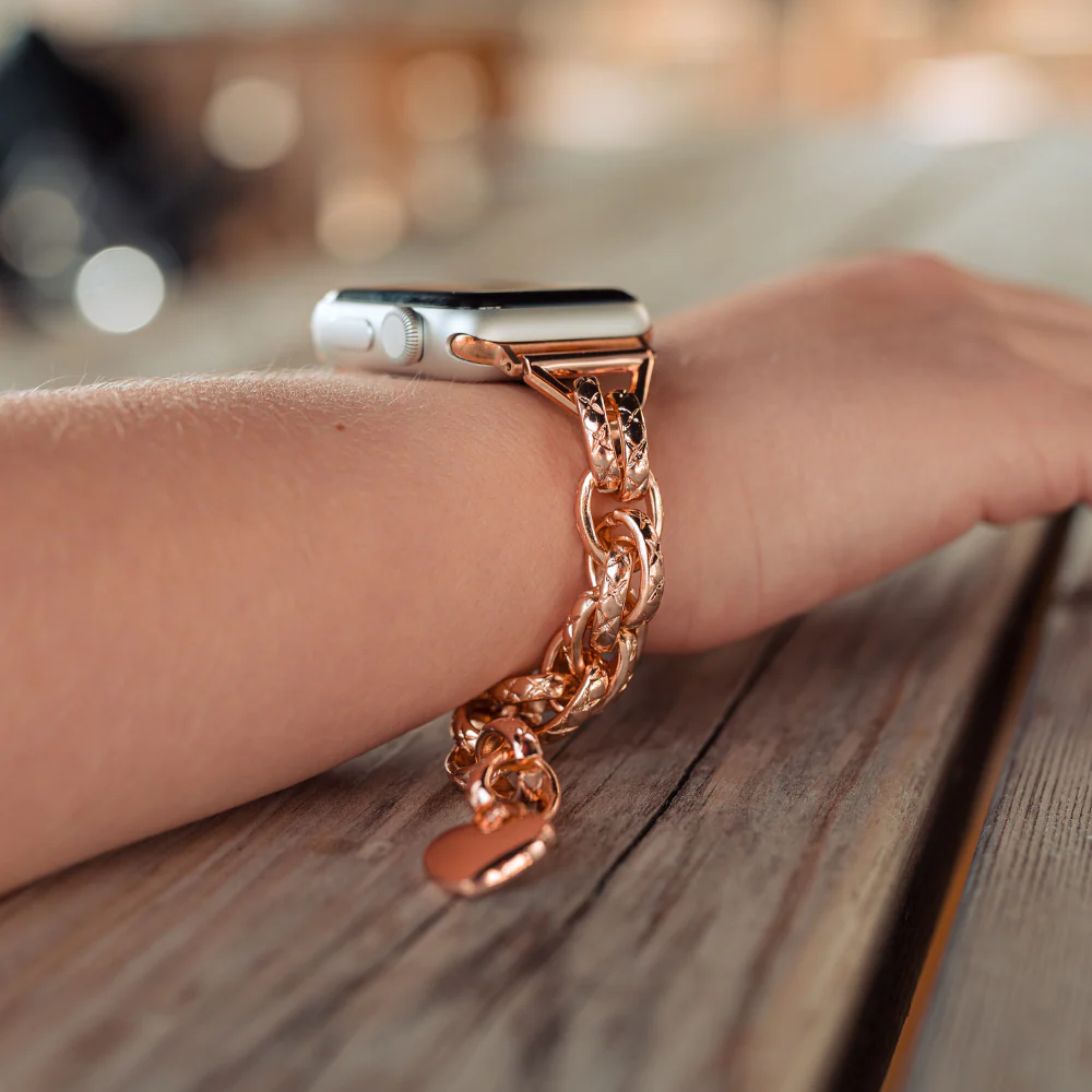 Chain Bracelet Apple Watch Strap - Rose Gold - Image 10