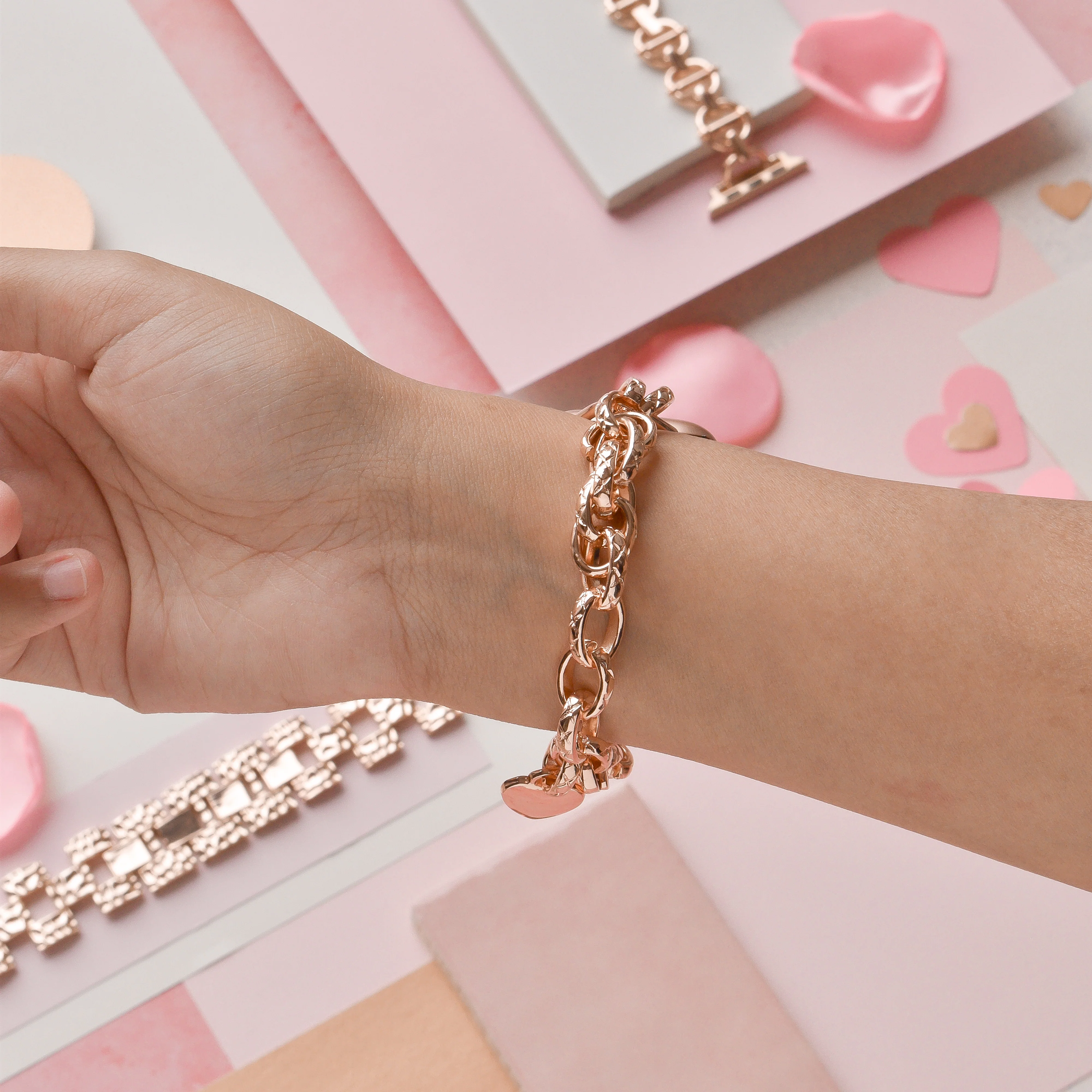 Chain Bracelet Apple Watch Strap - Rose Gold - Image 4