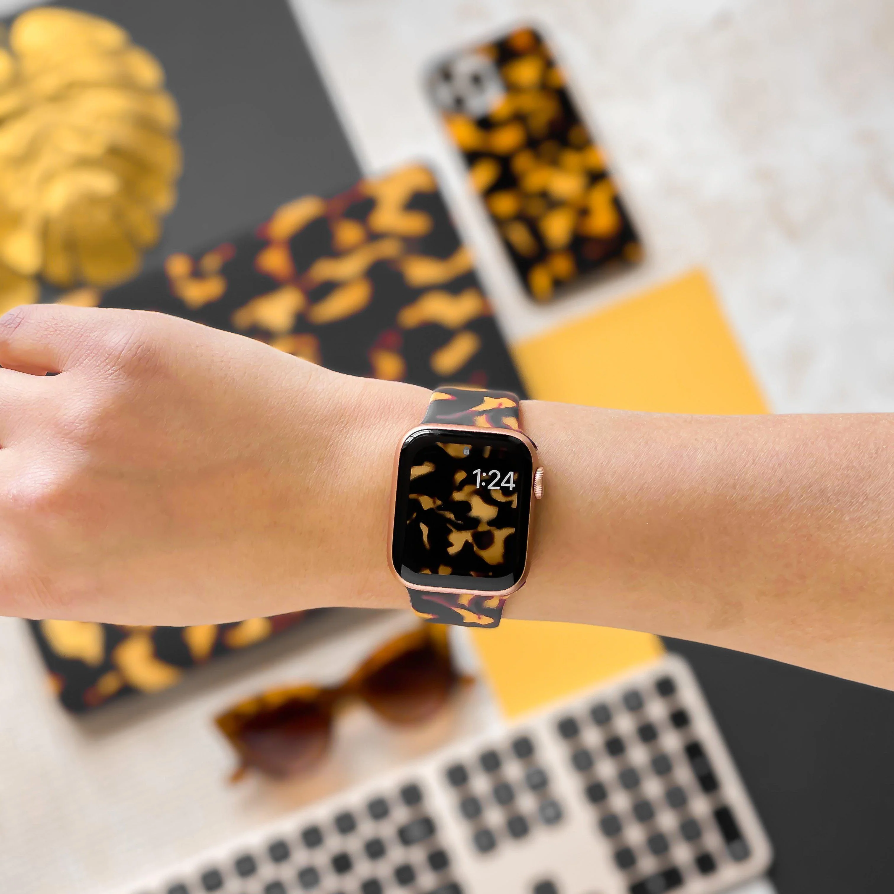 Chic Tortoiseshell Apple Watch Strap - Image 4