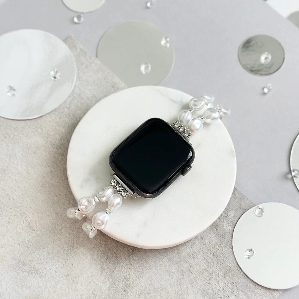 Chunky Pearl Bracelet Bracelet Apple Watch Strap - Image 6