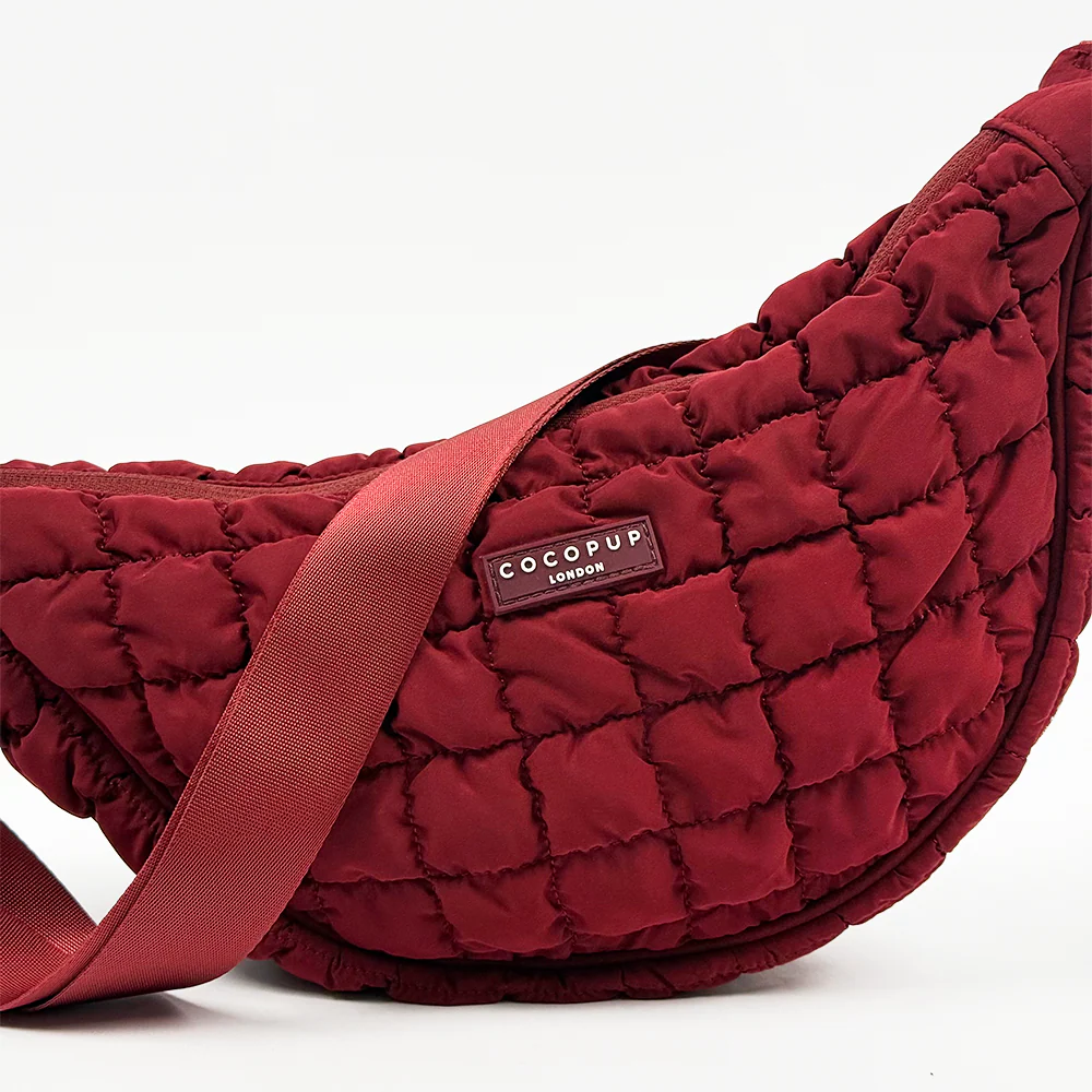 Crossbody Crescent Dog Walking Bag Bundle - Merlot - Image 3