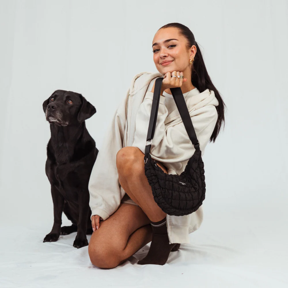 Crossbody Crescent Dog Walking Bag Bundle - Onyx - Image 8