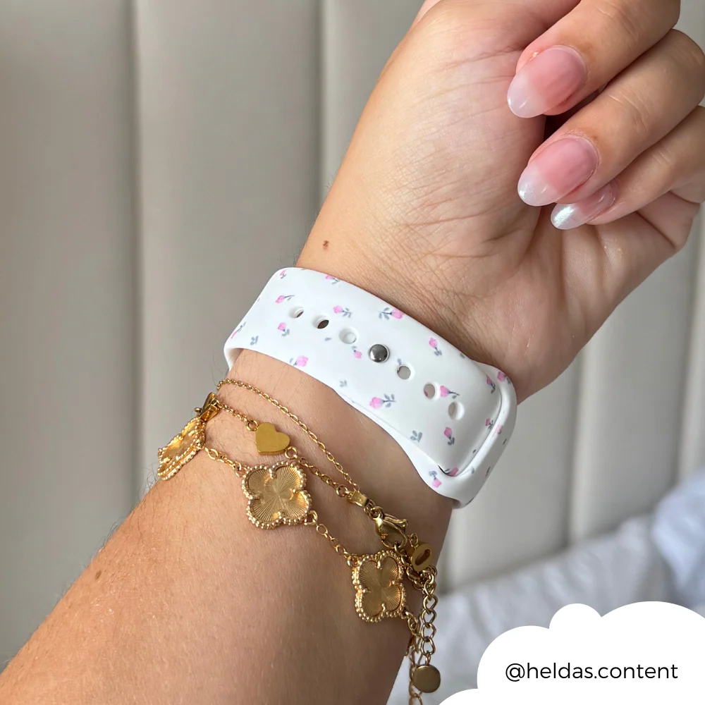 Ditsy Floral White Apple Watch Strap - Image 12