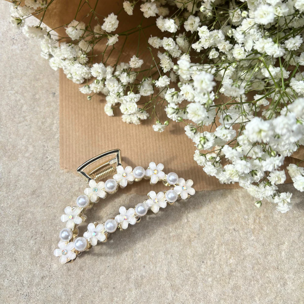 Flowers & Pearls Claw Clip - Image 4