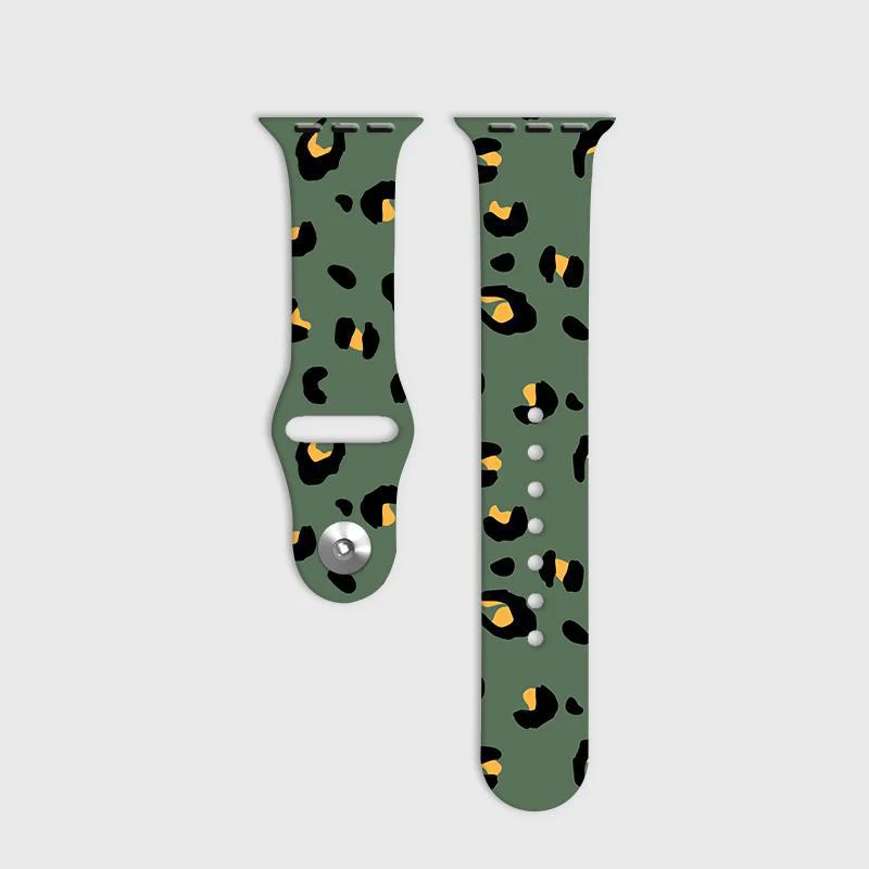 Khaki Leopard Apple Watch Strap - Image 3