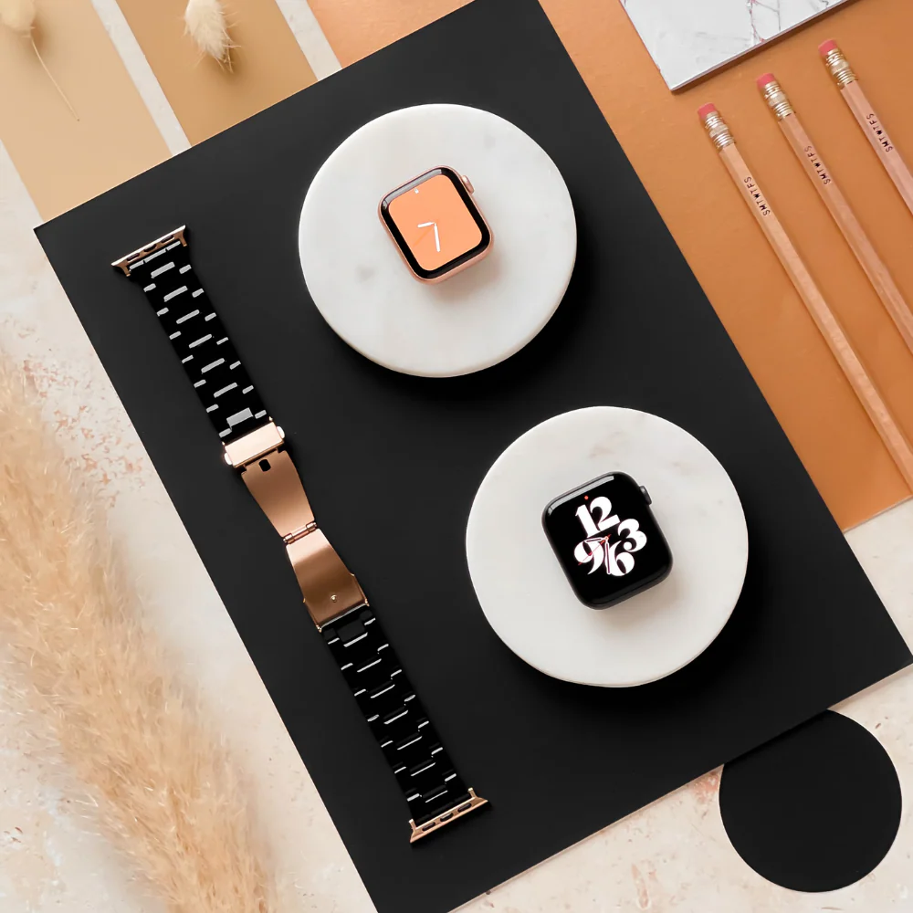 Luxe Black Apple Watch Strap - Image 6