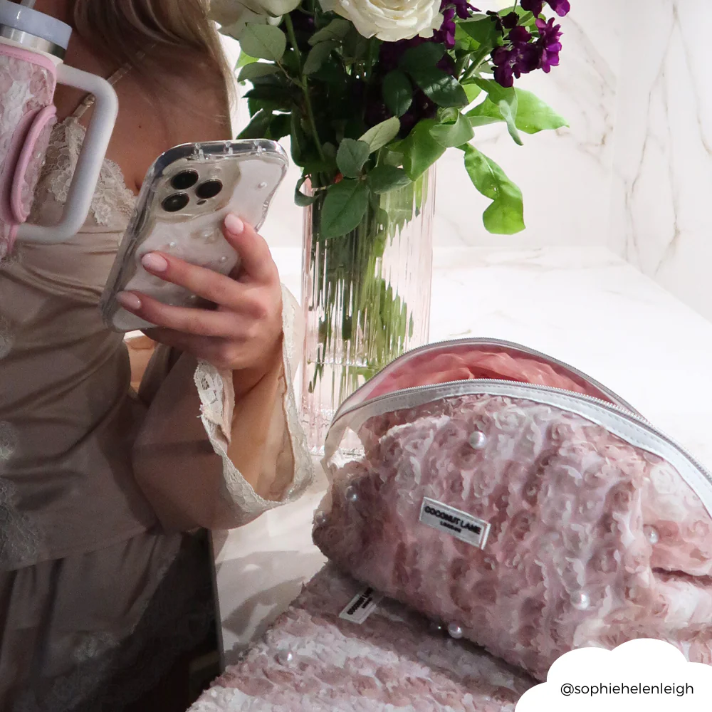 Expandable Makeup Bag - Pearls in Bloom - Image 6