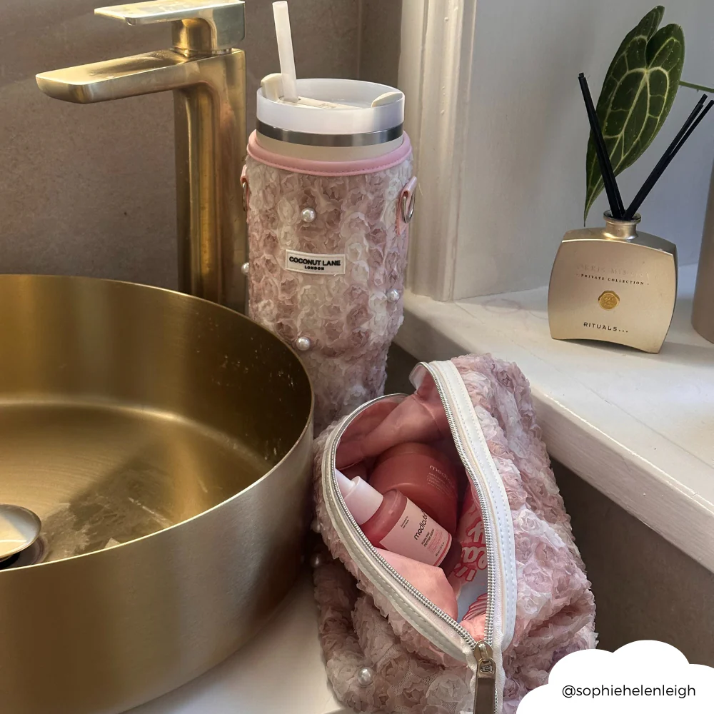 Expandable Makeup Bag - Pearls in Bloom - Image 7