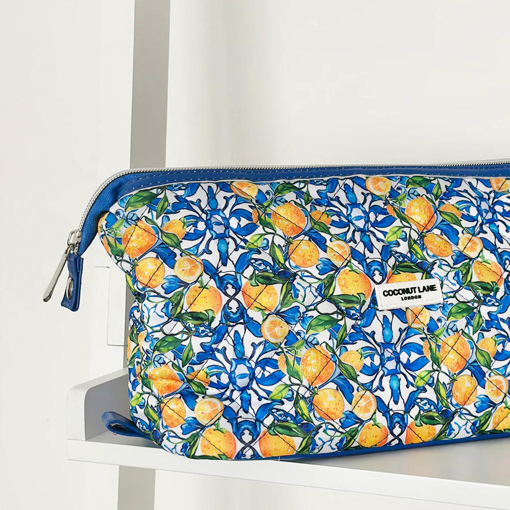 Expandable Makeup Bag - Quilted Amalfi Lemon - Image 3