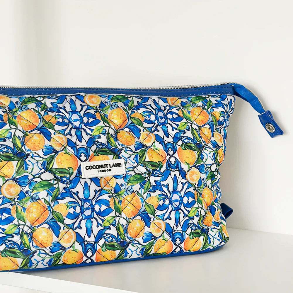 Expandable Makeup Bag - Quilted Amalfi Lemon - Image 4