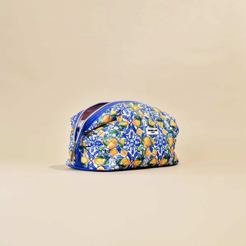 Expandable Makeup Bag - Quilted Amalfi Lemon - Image 6