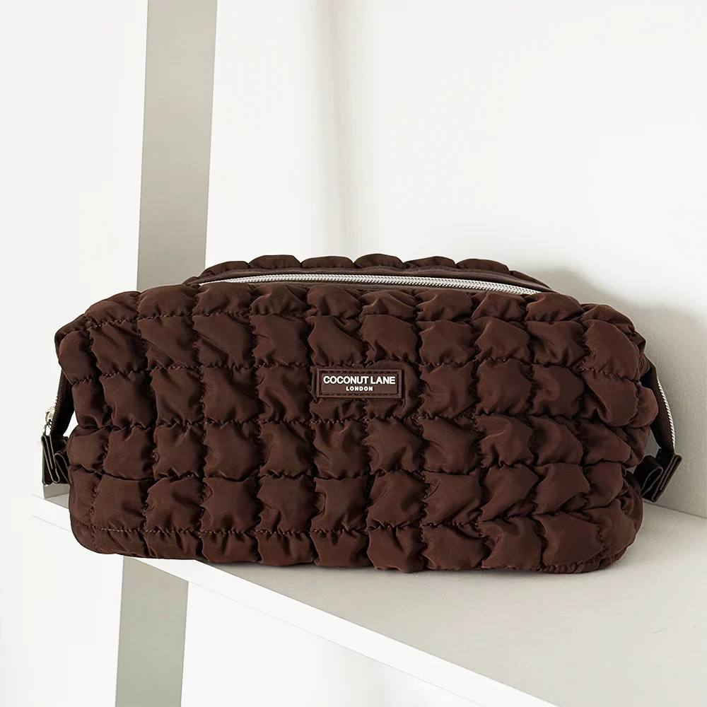 Expandable Makeup Bag - Quilted Chocolate - Image 6