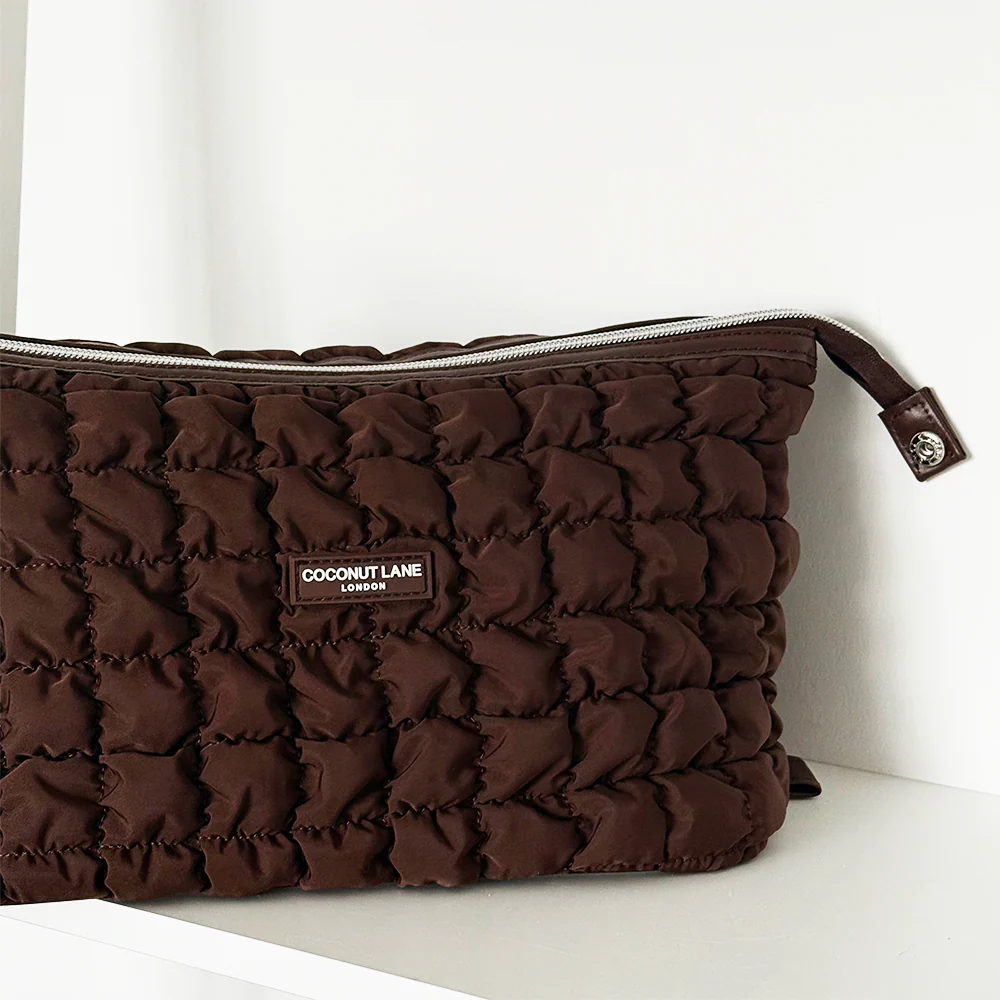 Expandable Makeup Bag - Quilted Chocolate - Image 7