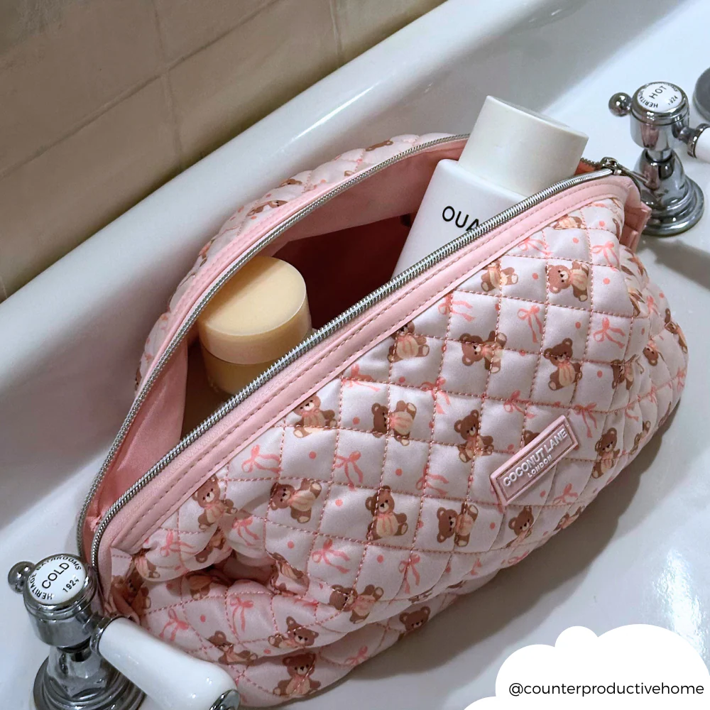 Expandable Makeup Bag - Quilted Thea Teddy - Image 6