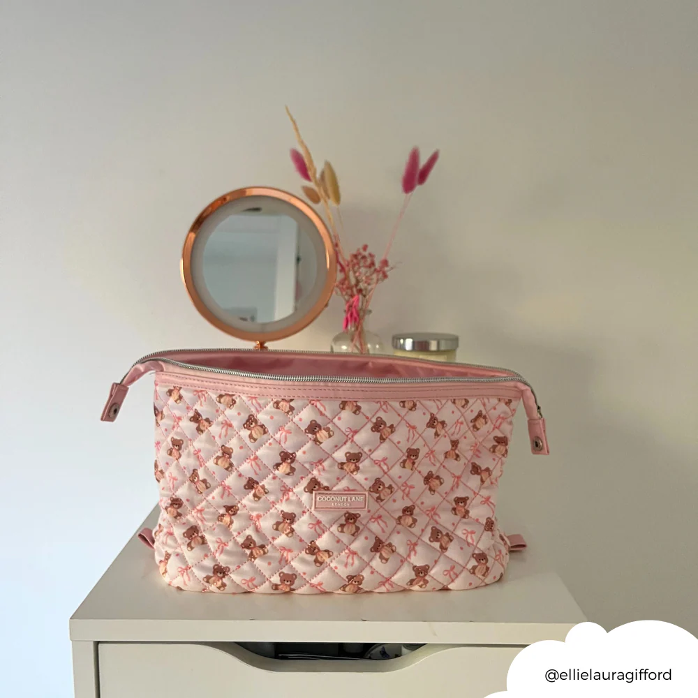 Expandable Makeup Bag - Quilted Thea Teddy - Image 7