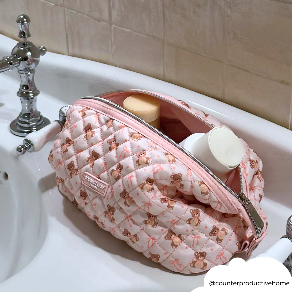 Expandable Makeup Bag - Quilted Thea Teddy - Image 8