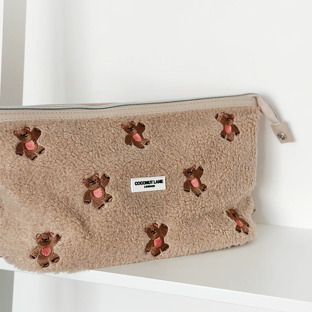 Expandable Makeup Bag - Theo Embroidered Teddy - Image 3