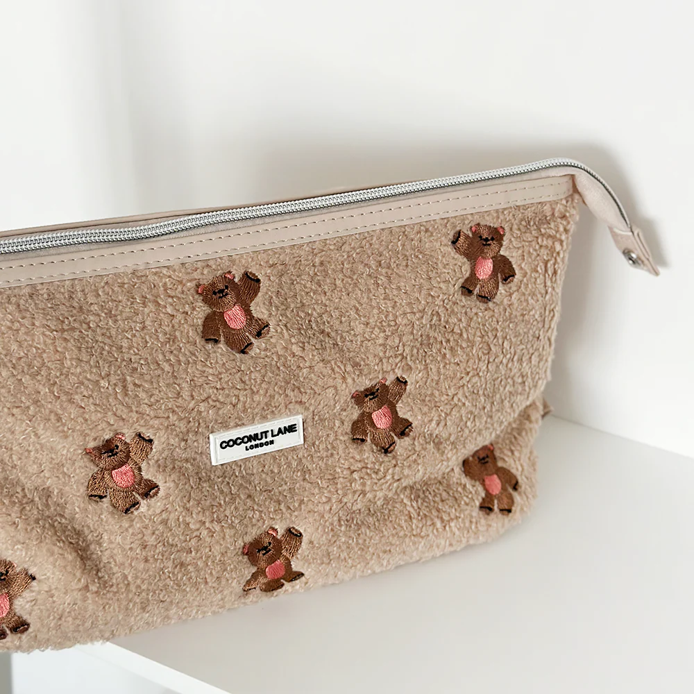 Expandable Makeup Bag - Theo Embroidered Teddy - Image 4