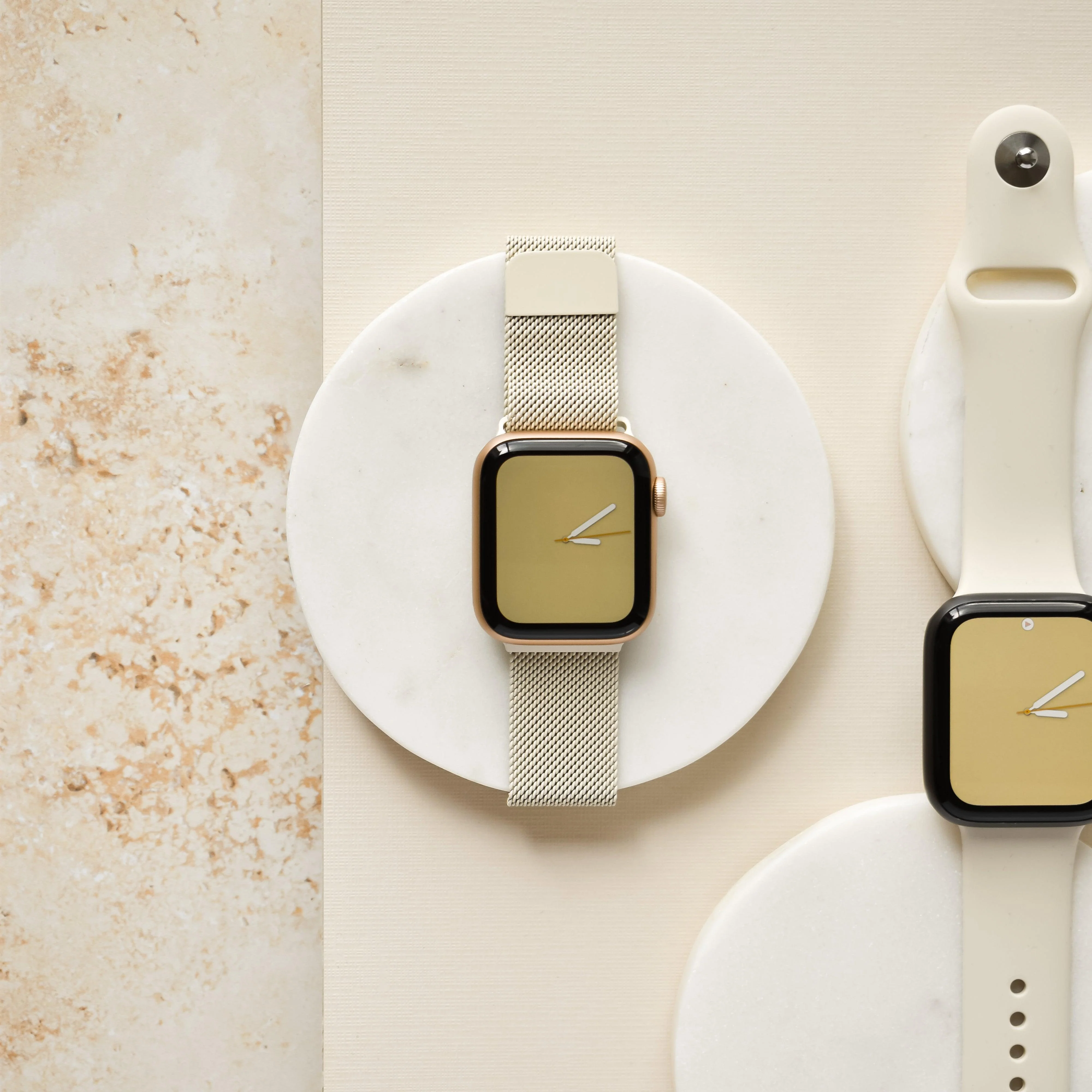 Magnetic Chain Apple Watch Strap - Almond White - Image 3