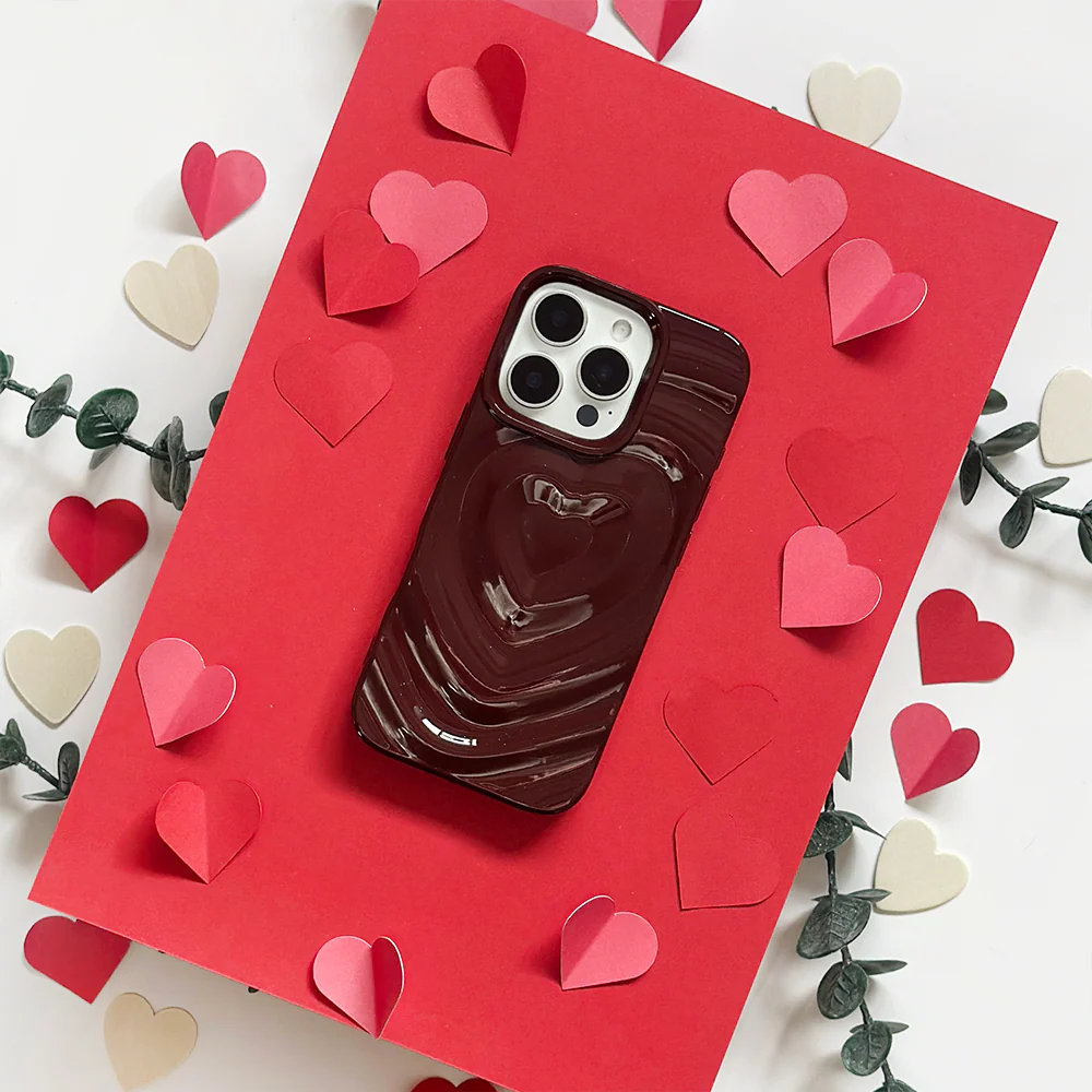 Melting Heart Phone Case - Burgundy - Image 3