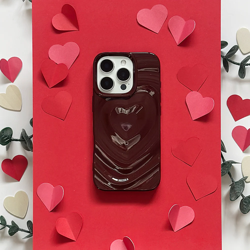 Melting Heart Phone Case - Burgundy - Image 4