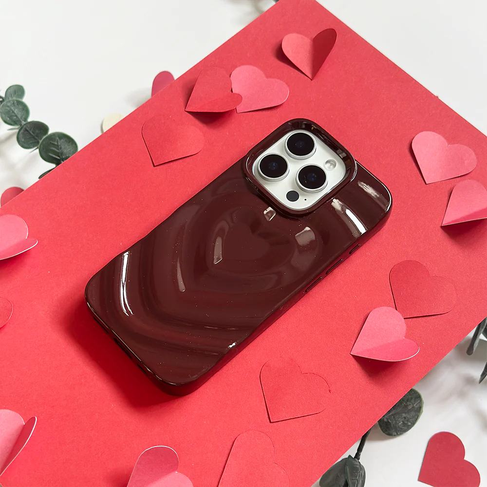 Melting Heart Phone Case - Burgundy - Image 5