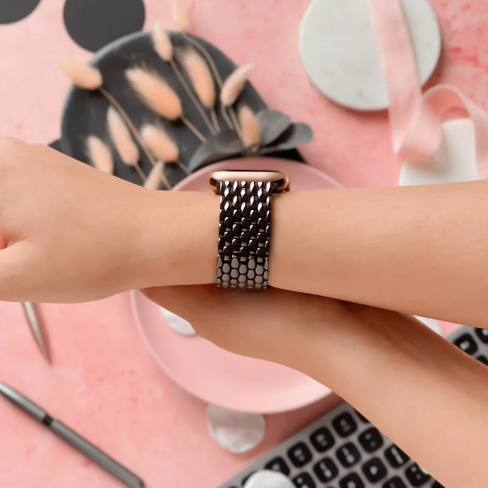 Mermaid Apple Watch Strap - Black - Image 5