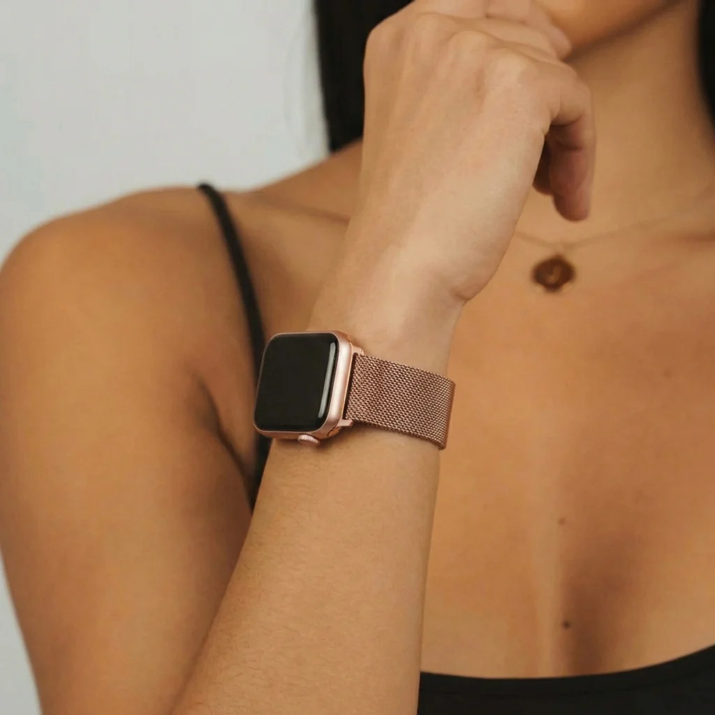 Milanese Apple Watch Strap - Rose Gold - Image 4