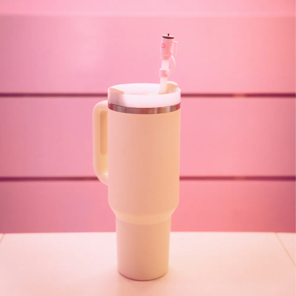 Mini Pink Tumbler Straw Cover - Image 3