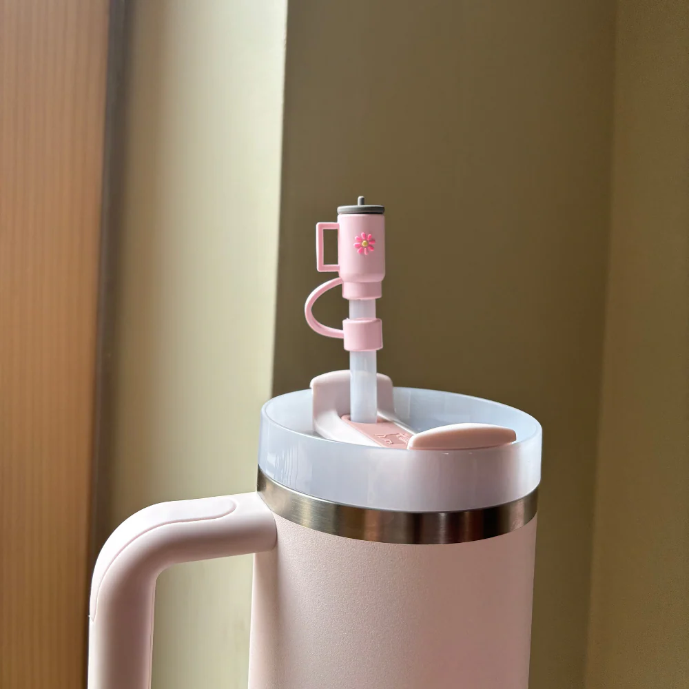 Mini Pink Tumbler Straw Cover - Image 4