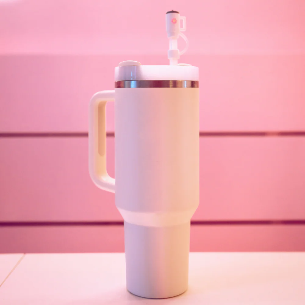 Mini White Tumbler Straw Cover - Image 3