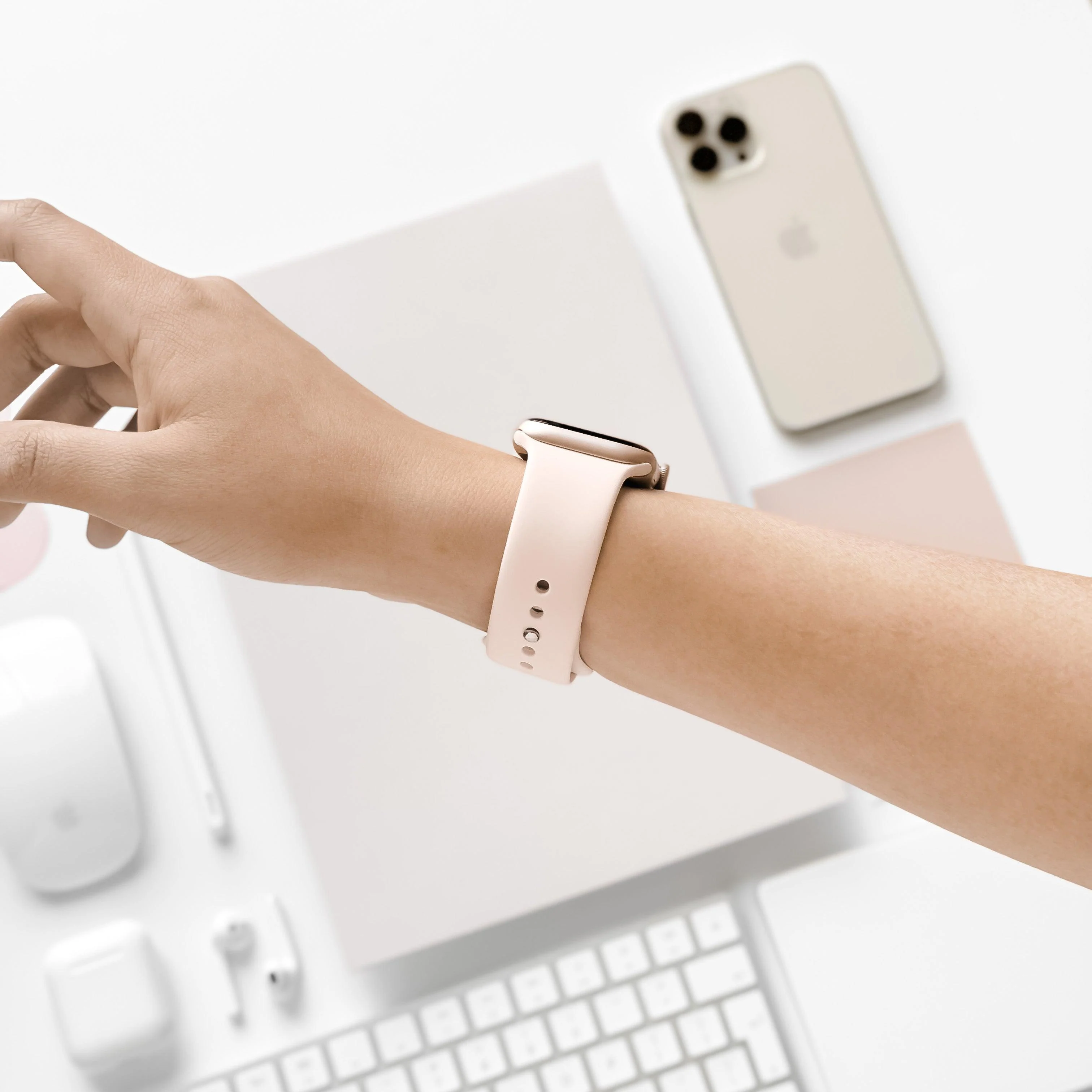 NAKD Apple Watch Strap - Almond White - Image 7