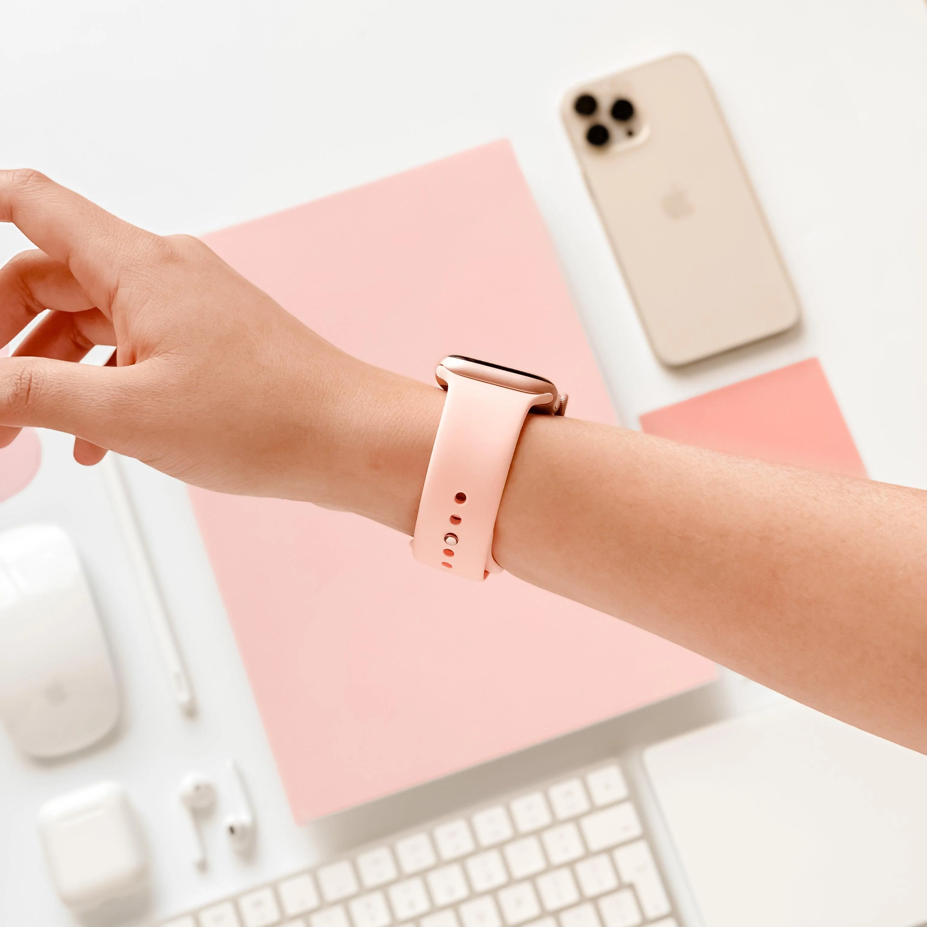 NAKD Apple Watch Strap - Coral Pink - Image 6