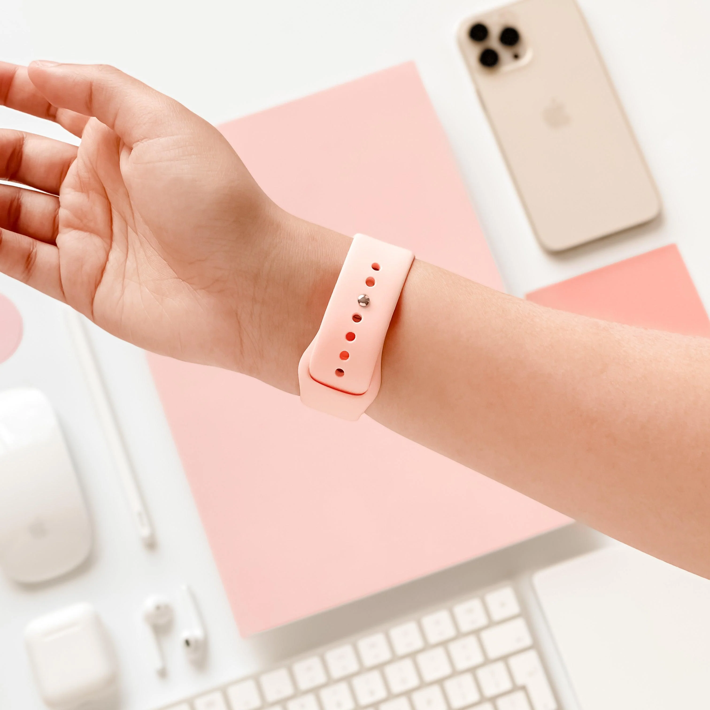 NAKD Apple Watch Strap - Coral Pink - Image 7