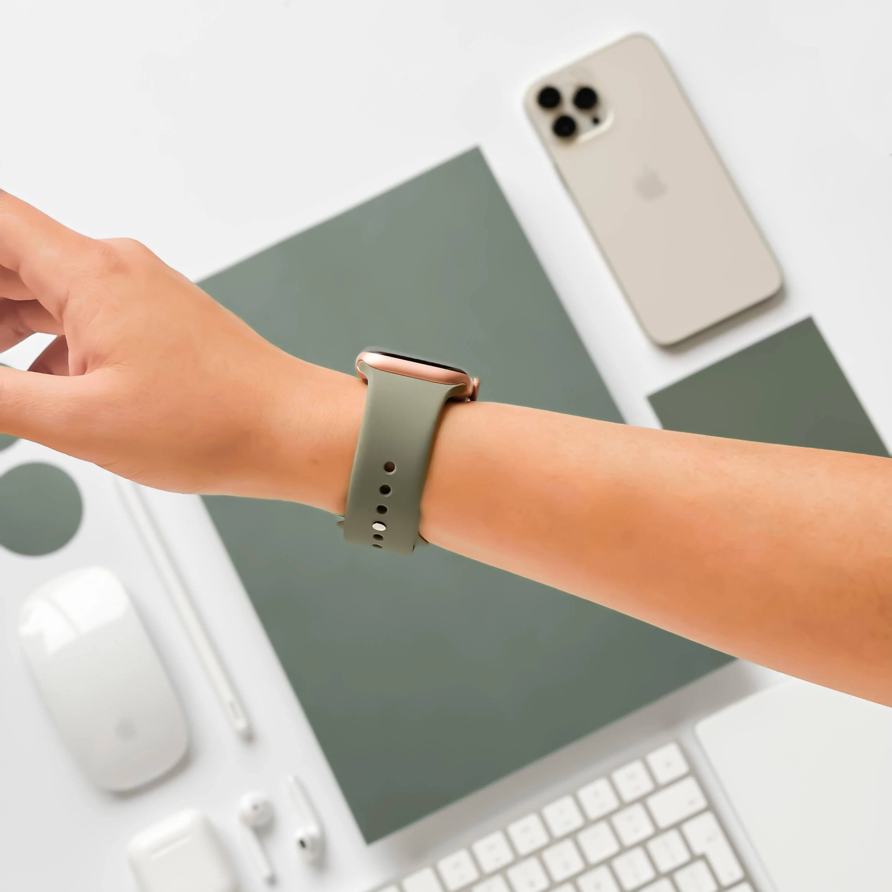 NAKD Apple Watch Strap - Vintage Khaki - Image 5