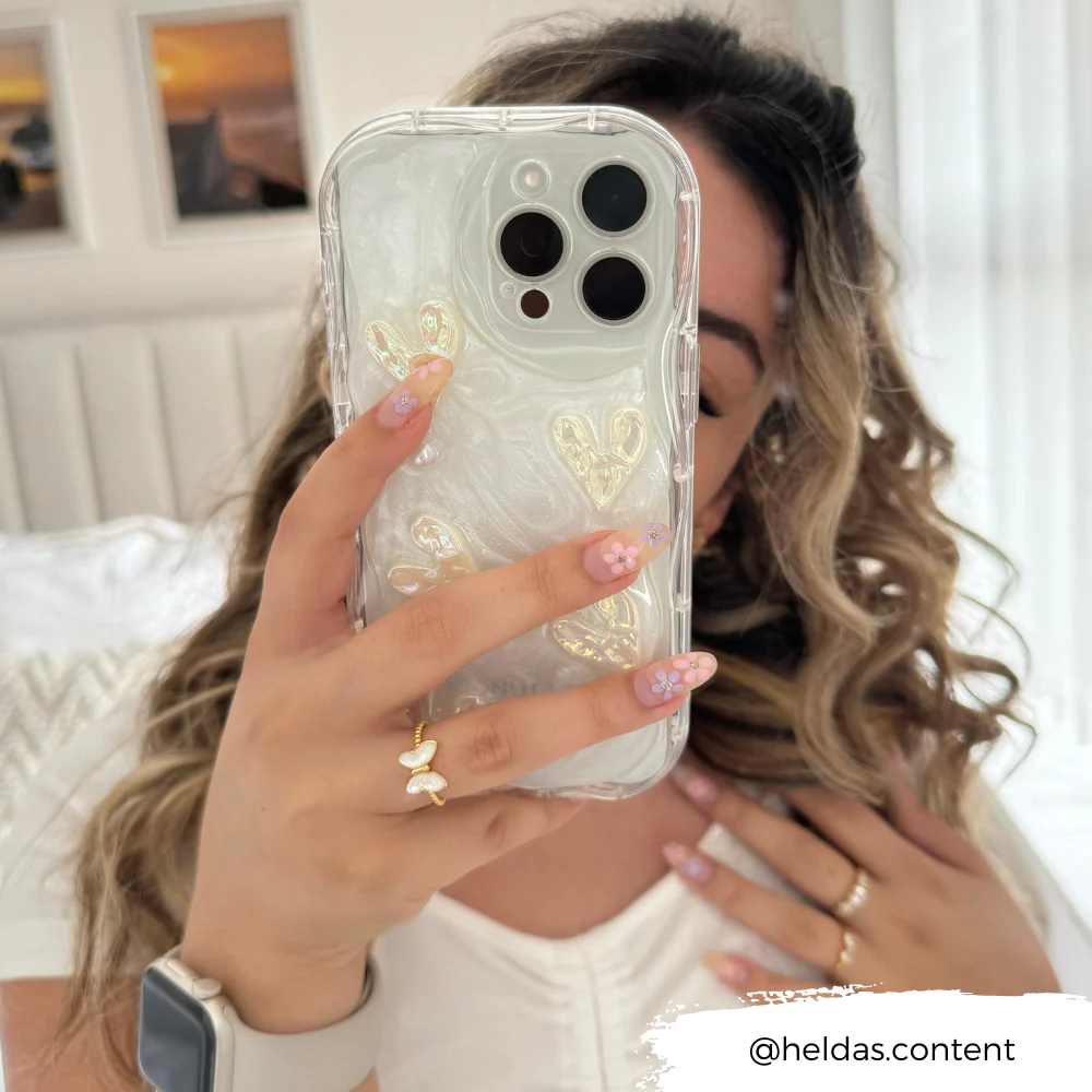 Pearly Hearts Phone Case - Clear - Image 16