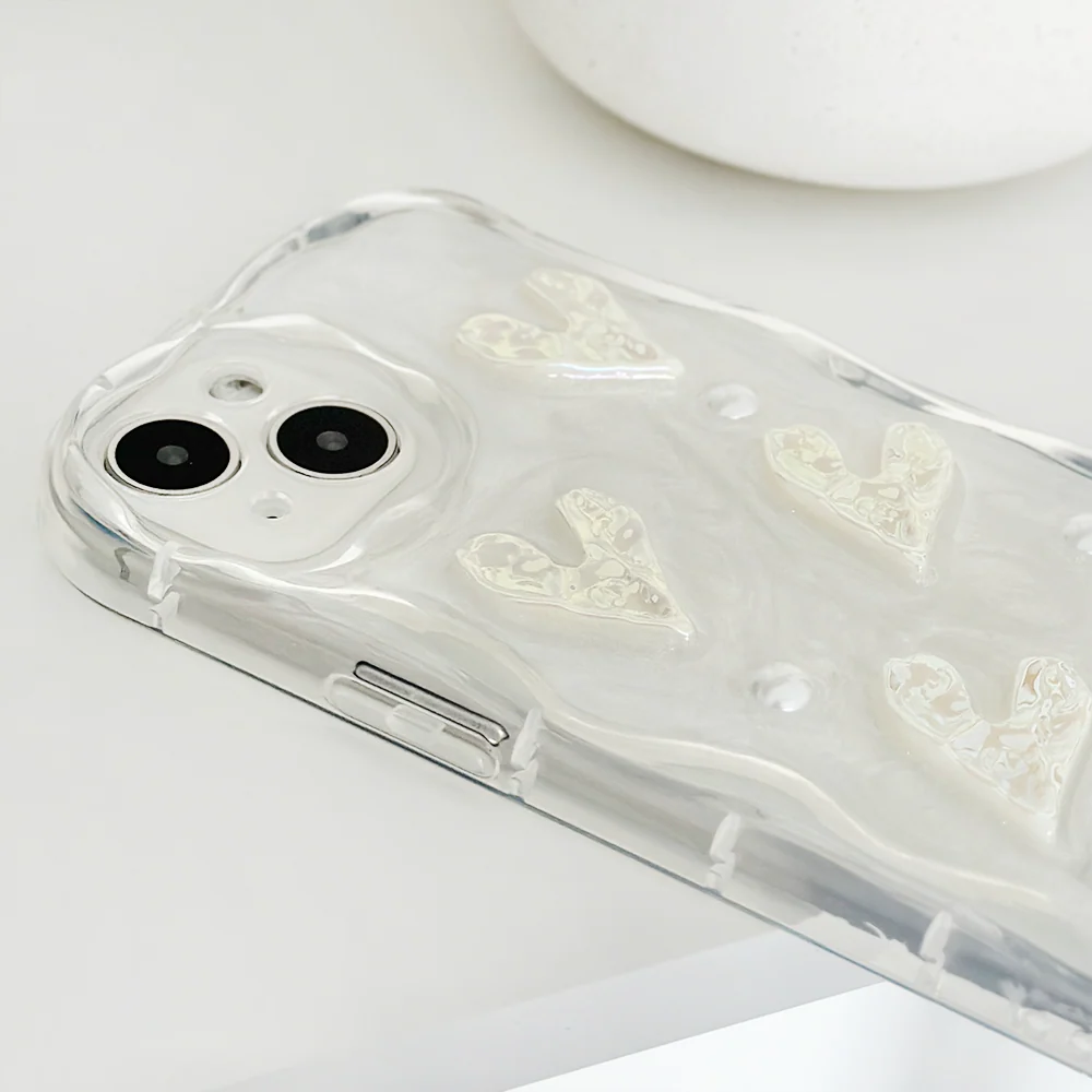 Pearly Hearts Phone Case - Clear - Image 4