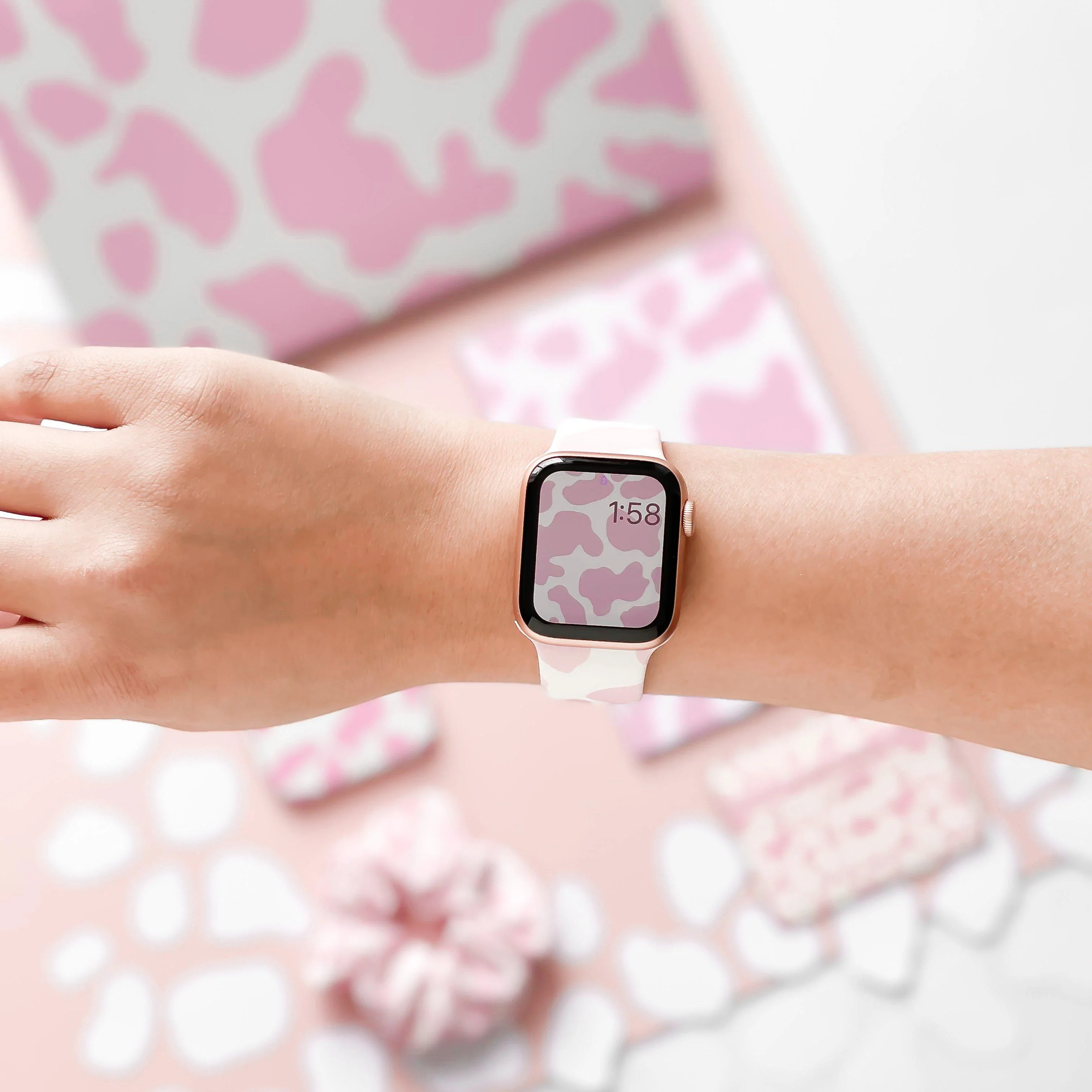 Pink Cow Apple Watch Strap - Image 5