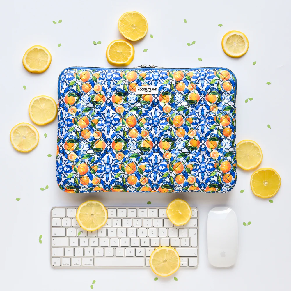 Quilted Amalfi Lemon Laptop Sleeve - Image 3