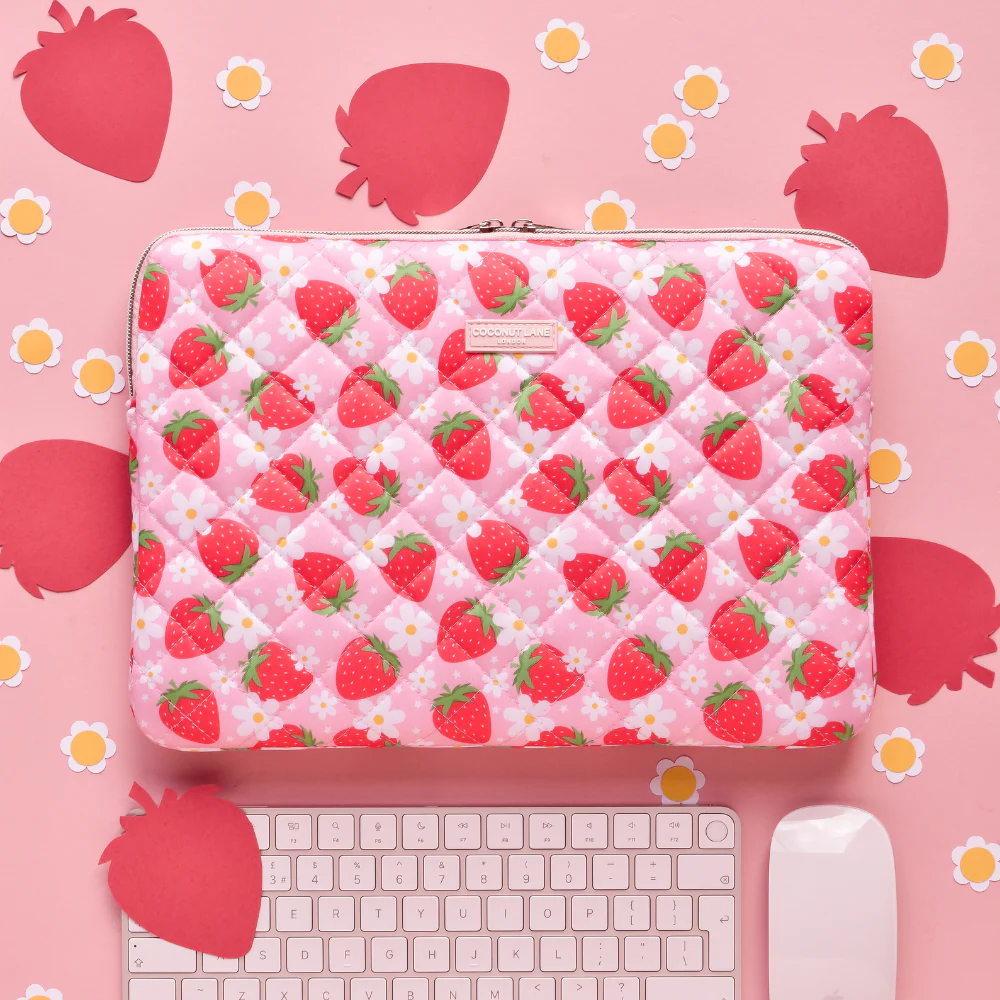 Quilted Berry Cute Strawberry Laptop Sleeve - Image 4