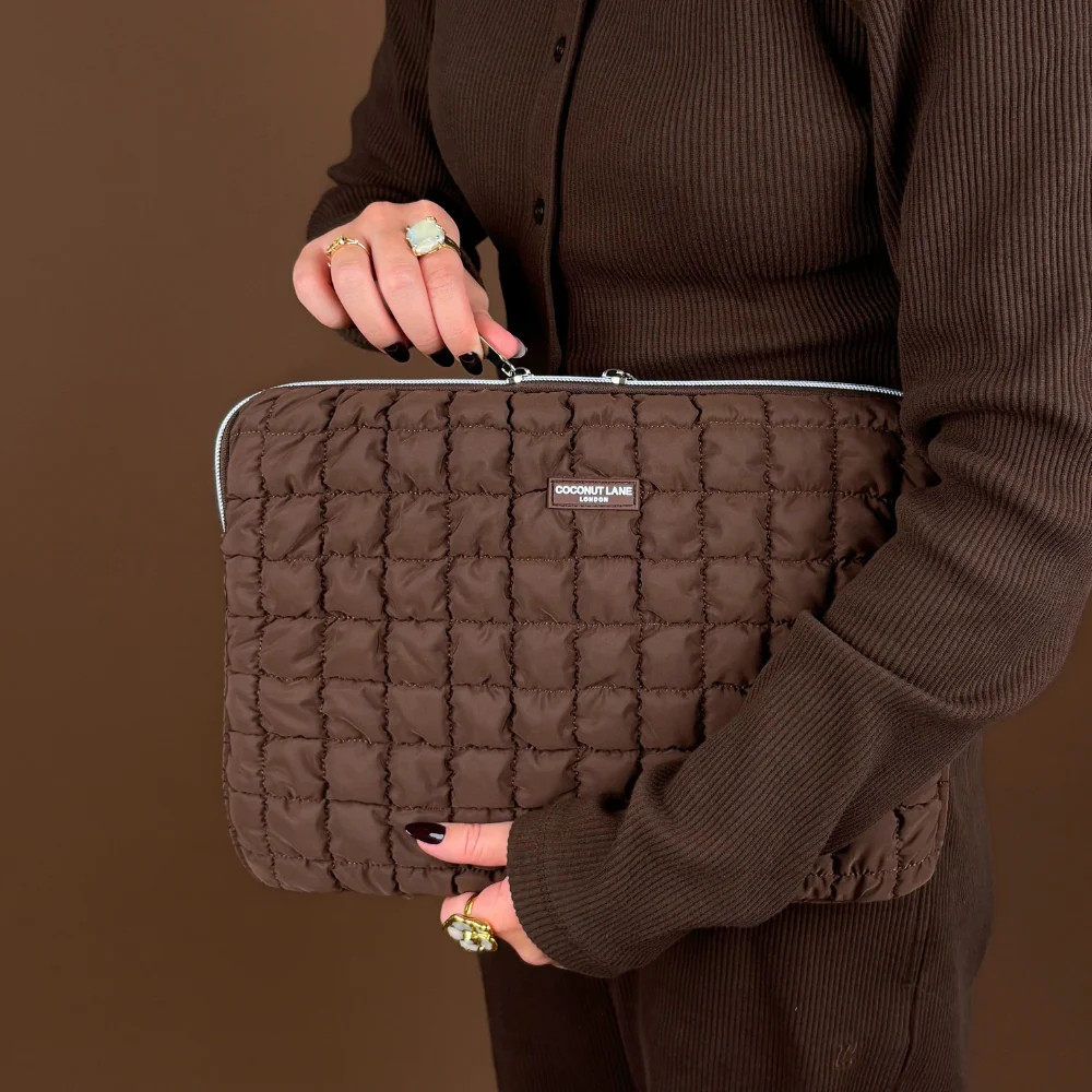 Quilted Chocolate Laptop Sleeve - Image 4